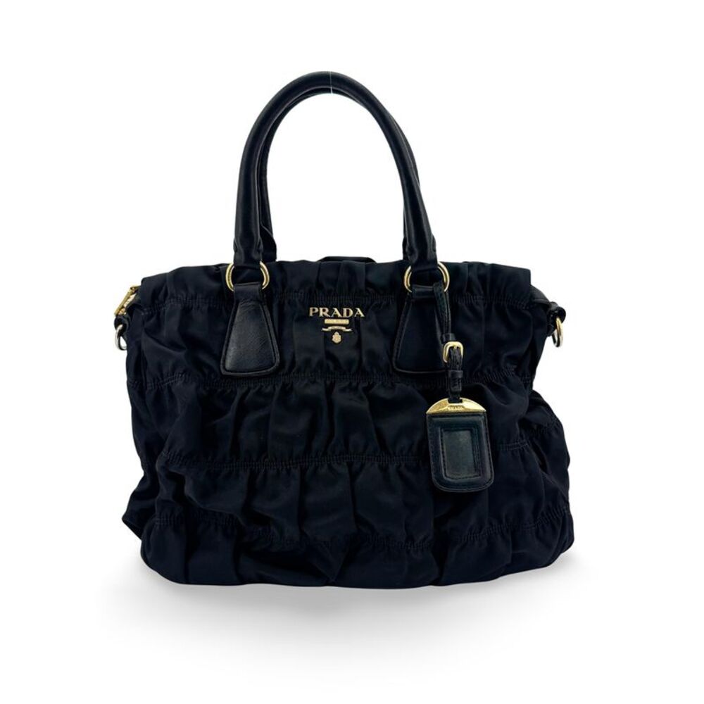Prada Gaufre Convertible Tessuto Black Nylon Tote Bag Bag